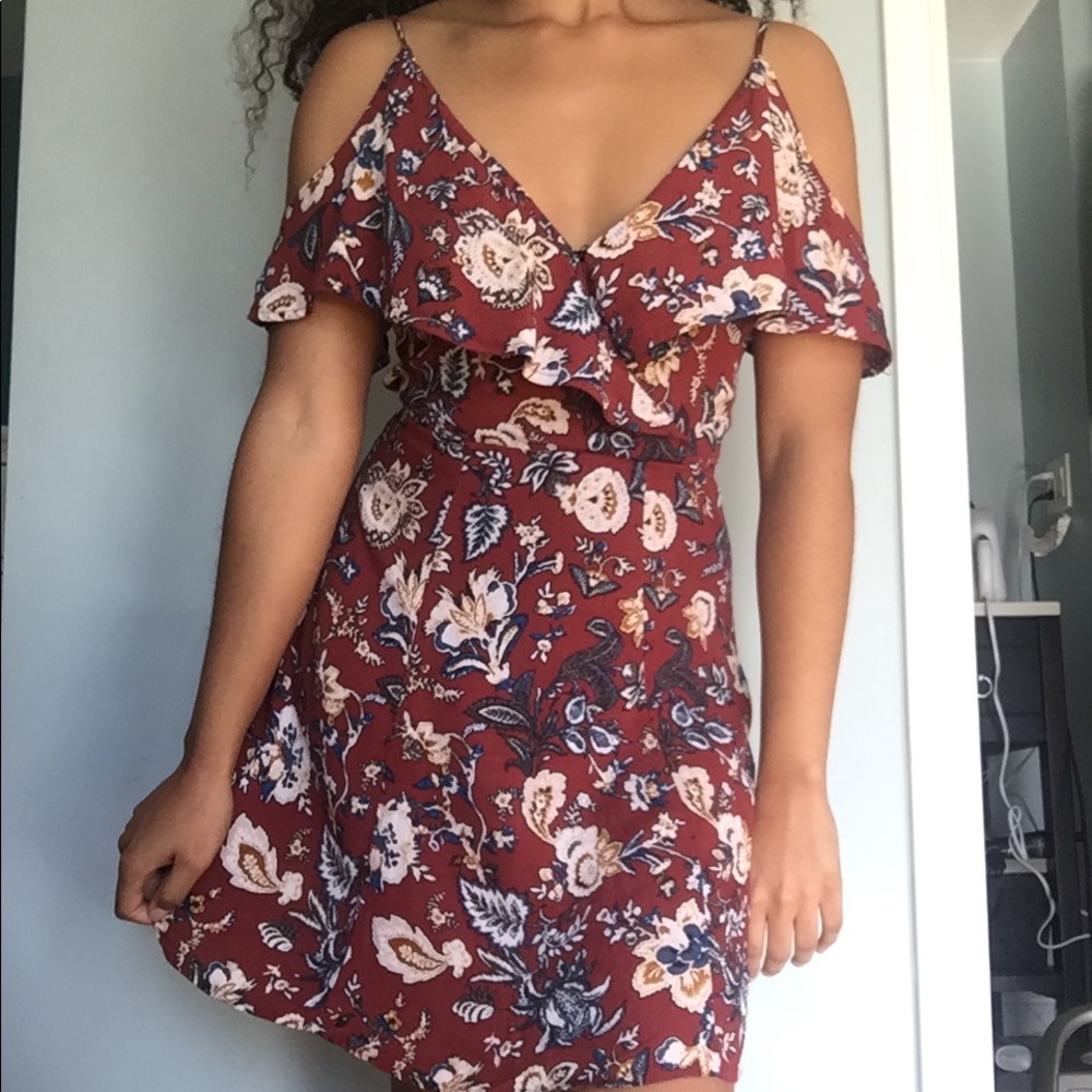 Flirty Red Floral Dress